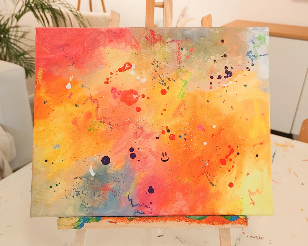 Buntes Bild mit vielem Farben und Kreide